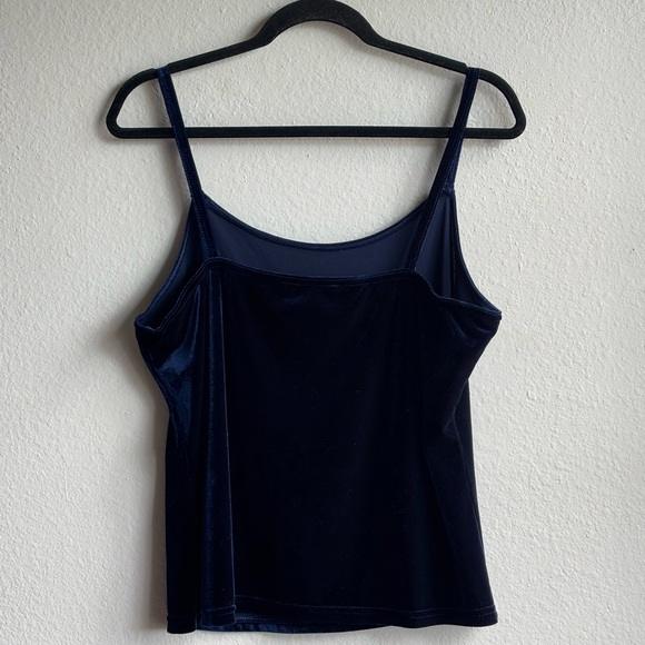 Vintage 90s Petite Impressions Blue Velvet Fairy Goth Cami Tank Top Size L - Picture 2 of 7